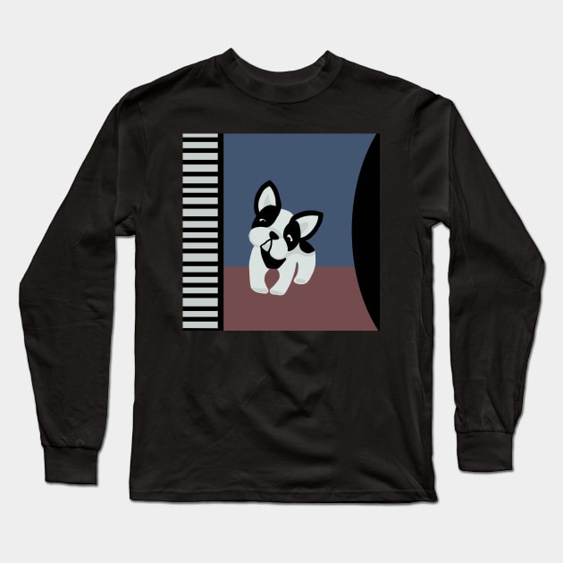 Little French Bulldog Long Sleeve T-Shirt by Slightly Unhinged